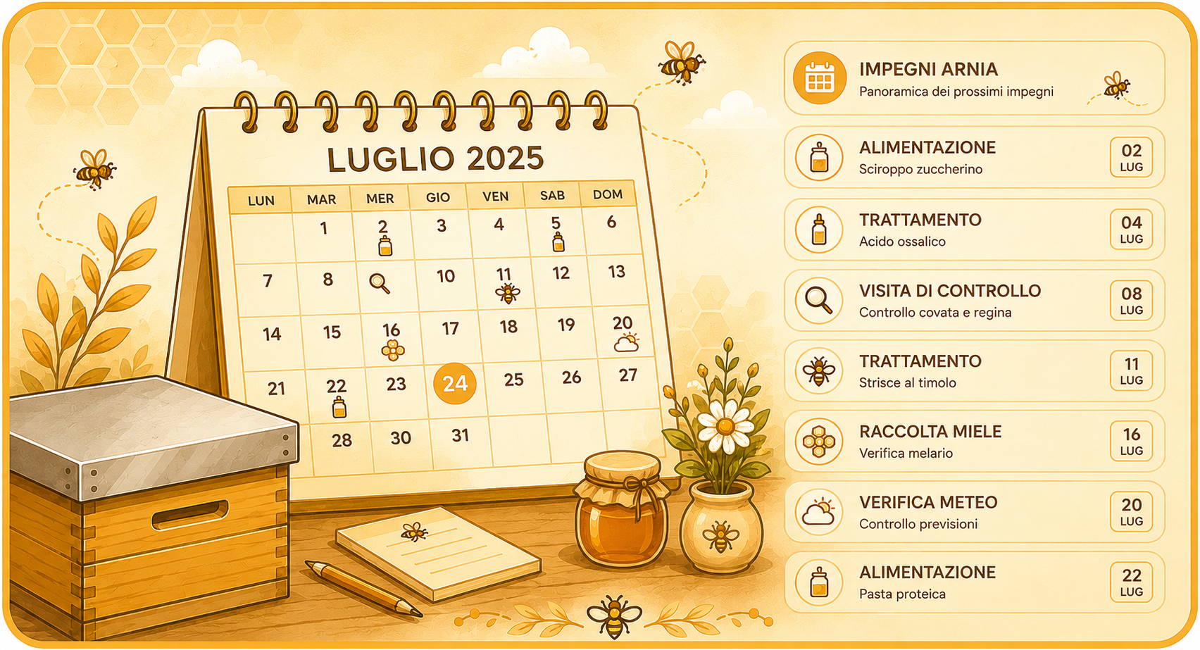 Gestione degli impegni con Arnia+